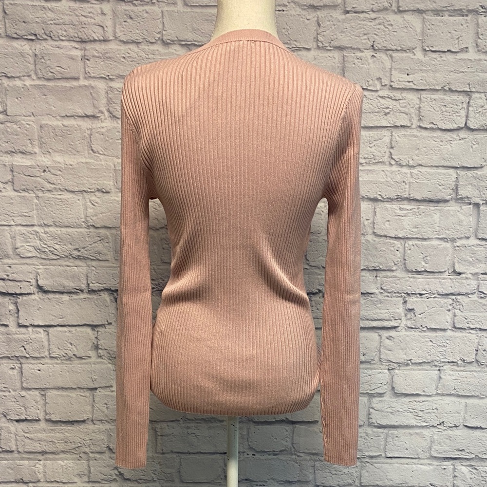 NWT INC International Concepts Light Pink Lace-Up Top Size Medium - Picture 5 of 8